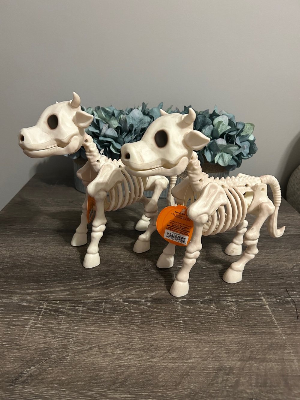 Halloween Skeleton Cow Figurines - set of 2